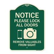 SIGNMISSION Lock All Doors Remove Valuable from Sight With Cell Phone and Camera G, A-DES-G-1824-23531 A-DES-G-1824-23531
